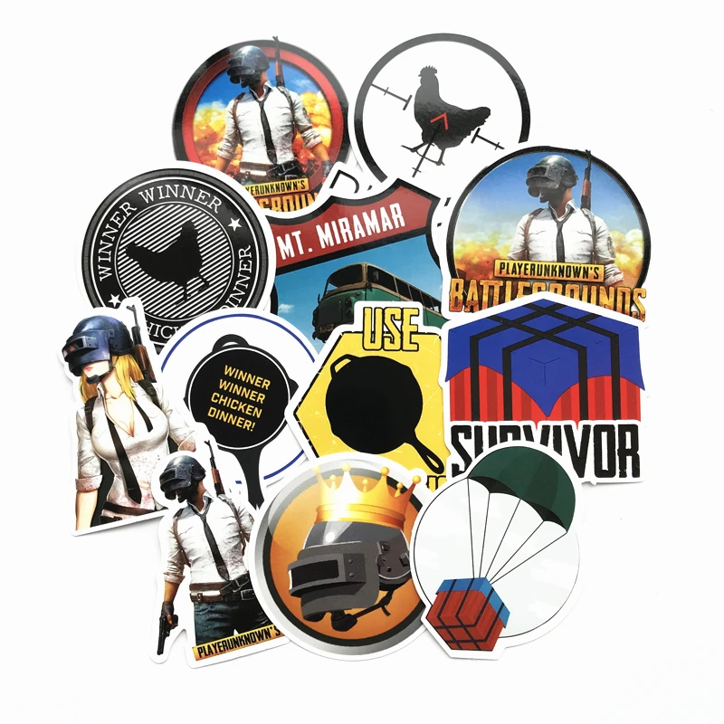 td zw 29pcslot playerunknows pubg game stickers for car laptop luggage computer bicycle phone case skateboard pad decal sticker free global shipping