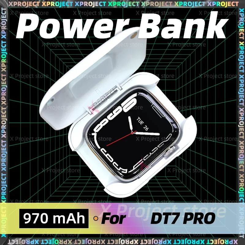 

Зарядное устройство DT7 PRO для умных часов, внешний аккумулятор 970 мАч, магнитное портативное беспроводное зарядное устройство для путешеств...