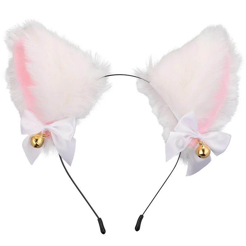 

Masquerade Halloween Animal Cute Fox Cat Ears Bell Plush Headband Lolita Cosplay Party Sweet Cute Girls Anime Hair Accessories