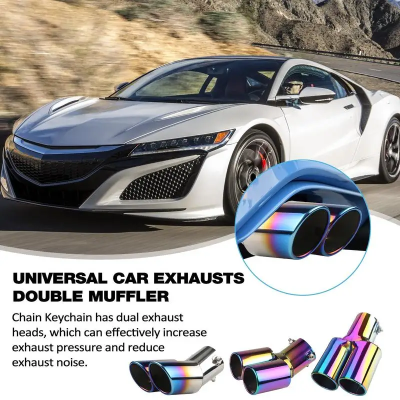 

Universal Exhaust Pipe Tail Muffler Exquisite Tailpipe Modification Tool For Cars And Trucks Double Silencer For Auto Accessory