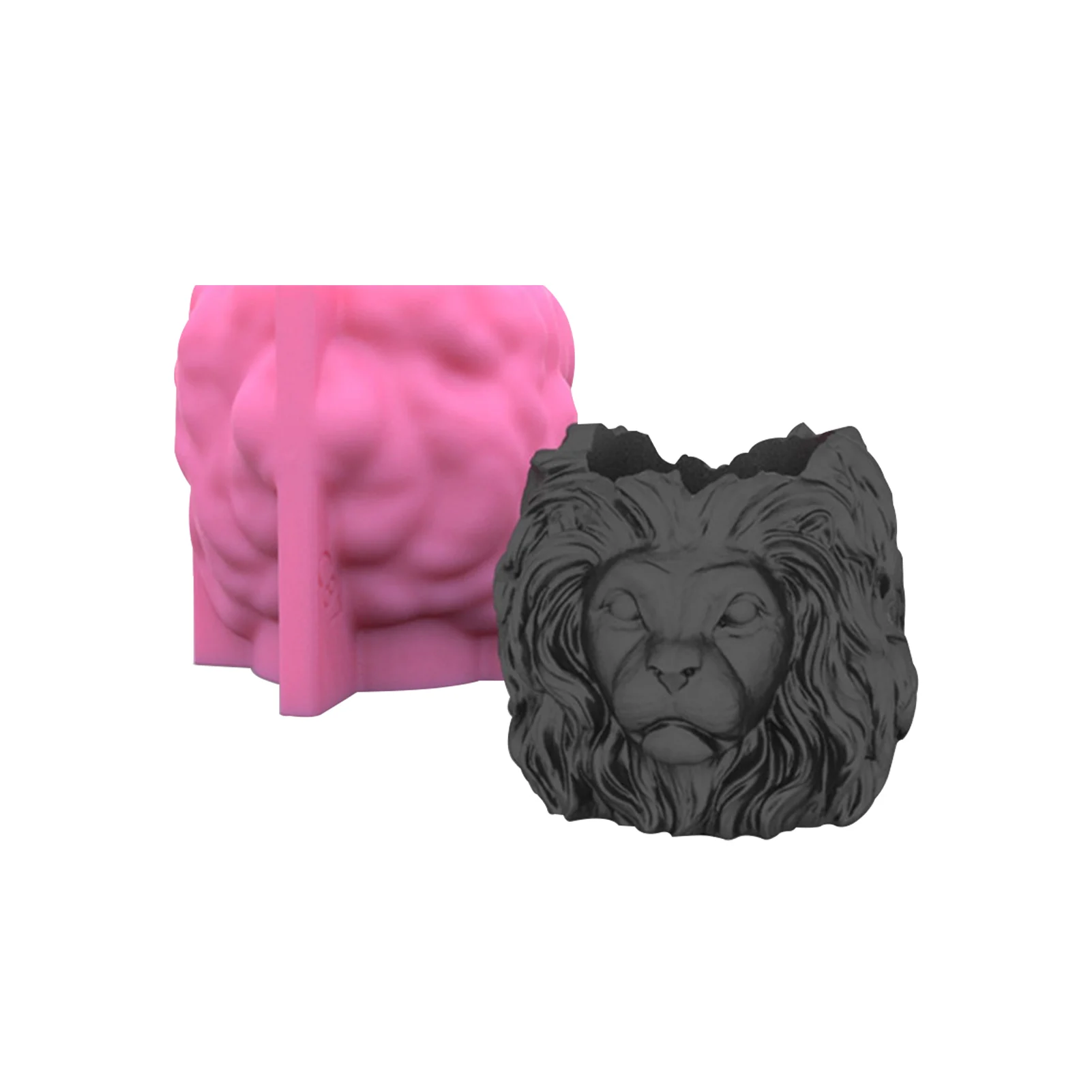 

3D Silicone Molds Lion Silica Ge-l Mould Succulent Plant Pot Home Decor DIY Cactus Plaster Clay Resin Craft Animal Mold