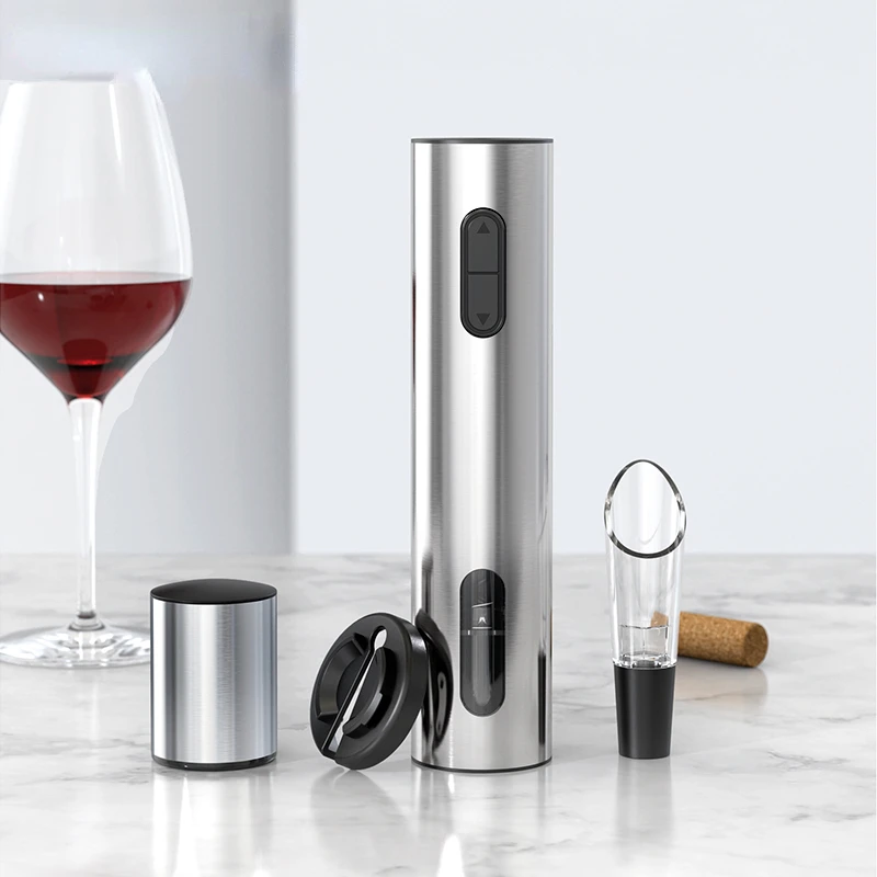 

4 In 1 Rechargeable Electric Wine Bottle Opener Set Foil Cutter Wine Pourer Vacuum Stopper Restaurant Kitchen Gadgets opener