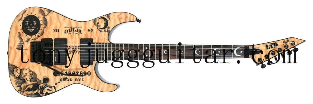 

LTD Kirk Hammett KH Ouija Natural Quilted Maple Top Electric Guitar Reverse Headstock, Floyd Rose Tremolo, Ebony Fretboard