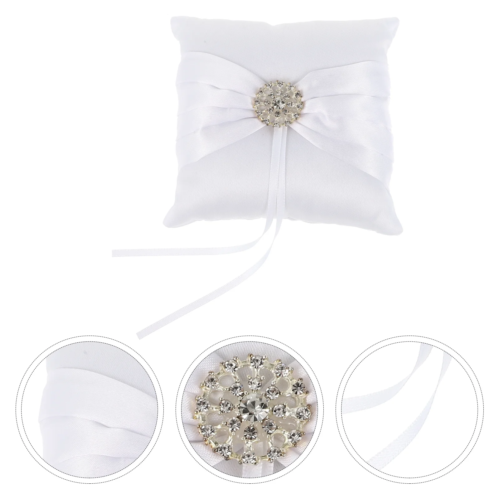 

Ring Pillow Wedding Bearer Pillowsbridal Ringbearers Ceremony Double Barrier Cojines Para Boda Mini Kneeling Pocket Heart Tie