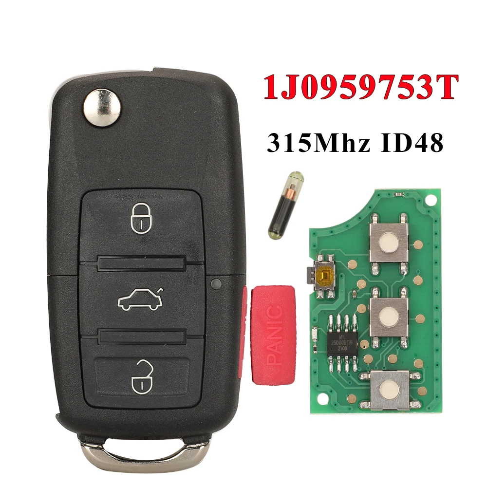 

Jingyuqin 1J0959753T 315 МГц идентификация 48 детской модели для VW Volkswagen Beetle Golf Jetta GTI ФОБ управления передатчиком