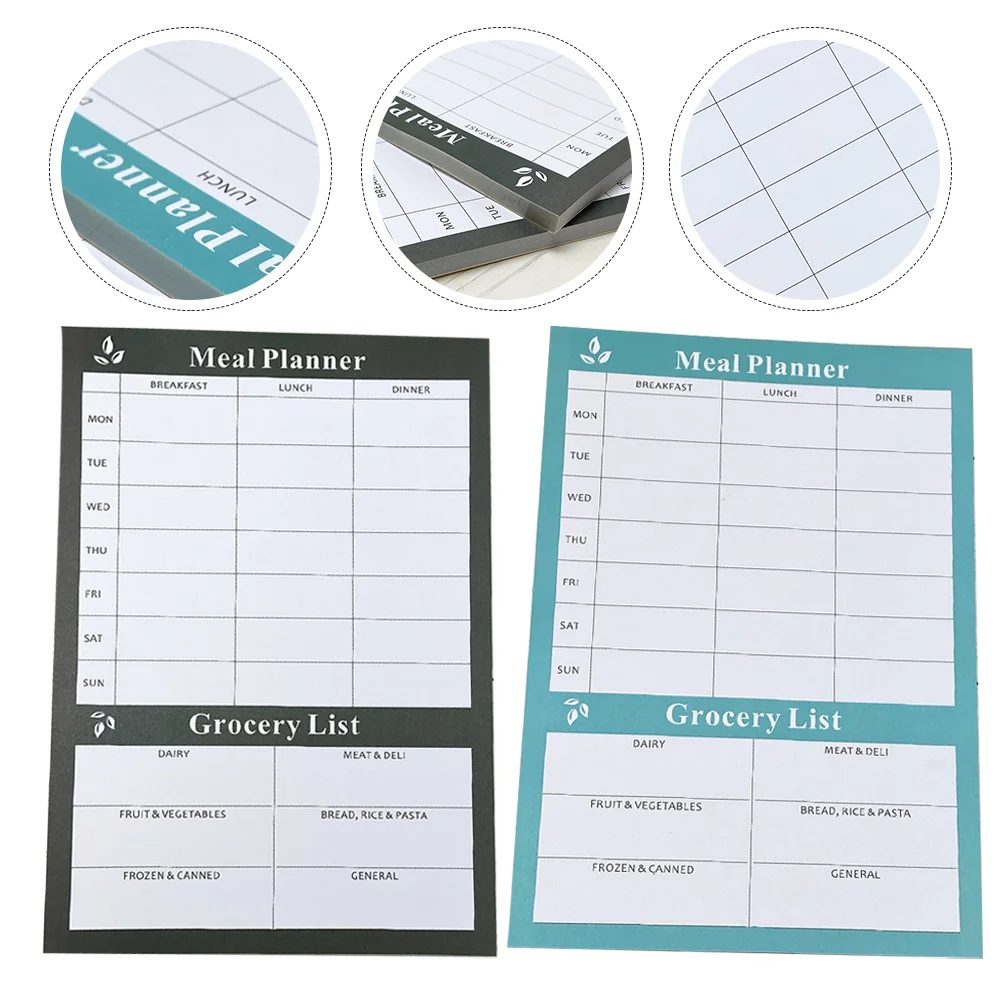 

Еженедельный Белый блокнот, планировщик для приготовления еды, бытовое обеденное меню, кухонный список продуктов, товары для дома, 2 шт.