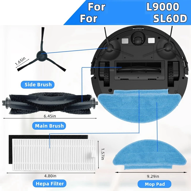 Аксессуары для Tikom L9000 запасные части основная боковая щетка швабра с фильтром Hepa