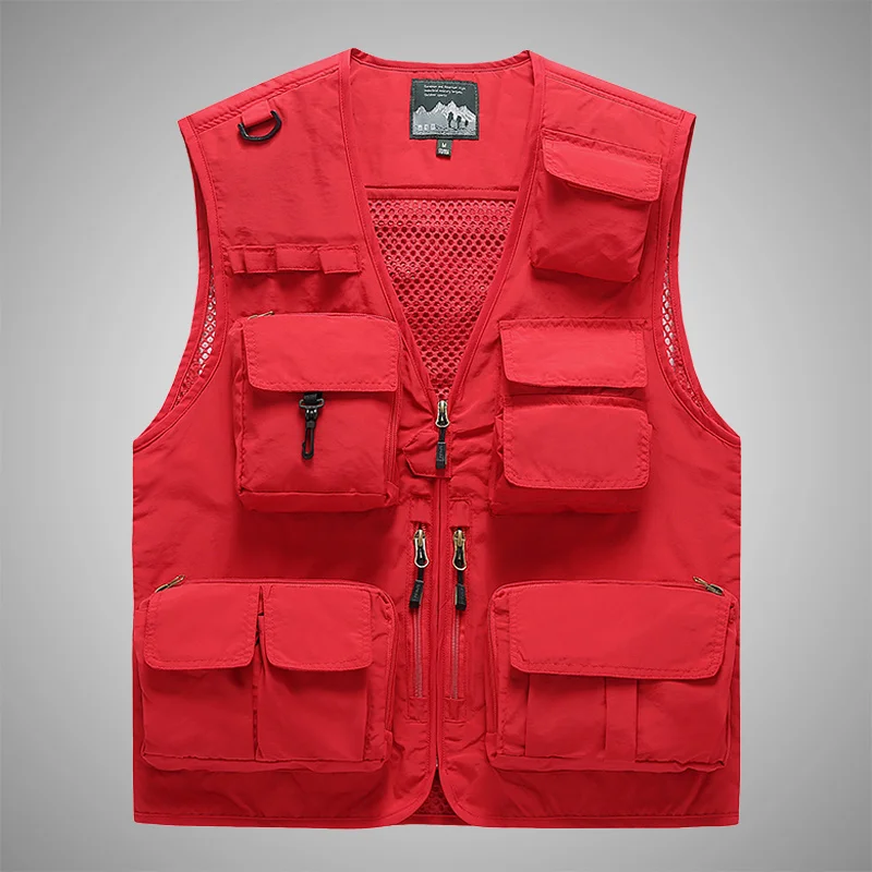 

Men's Unloading Vest Tactical Webbed Gear Coat Summer Photographer Waistcoat Tool Many Pocket Mesh Work Sleeveless Jacket