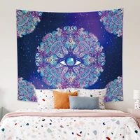 mandala tapestry psychedelic purple eye and flower tapestry wall hanging tarot bohemain hippie wall rugs dorm decor blanket