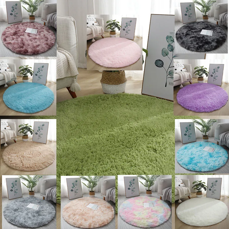 Коврики для гостиной круглый ковер розовый белый спальни эстетический декор