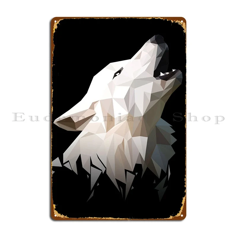 

Wolf Metal Plaque Wall Cave Home Bar Create Garage Tin Sign Poster