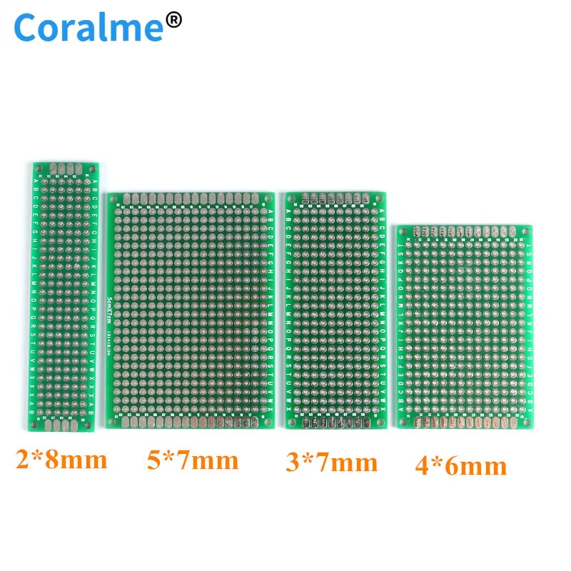 

4 pcs 5x7 4x6 3x7 2x8 cm Double Side Board Copper prototype pcb Universal Circuit Board for Arduino