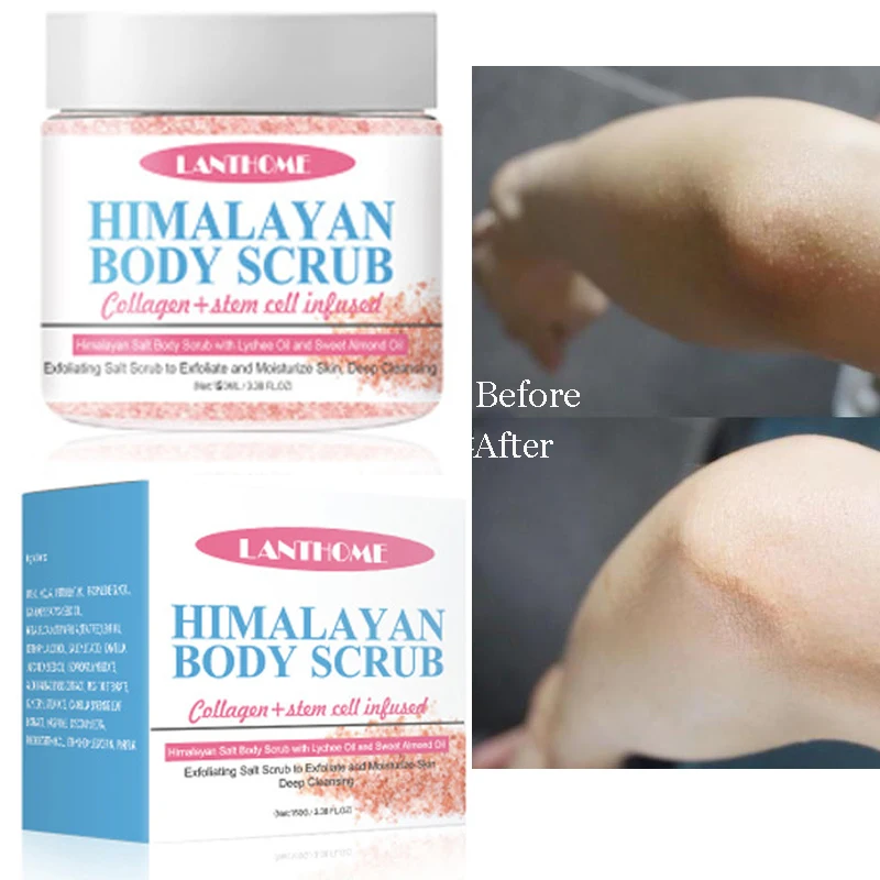 

150g Himalayan Body Scrub Soften Cutin Brightening Moisturizing Salt Pore Cleaning Skin Smooth Exfoliating Sweet Almond Oil