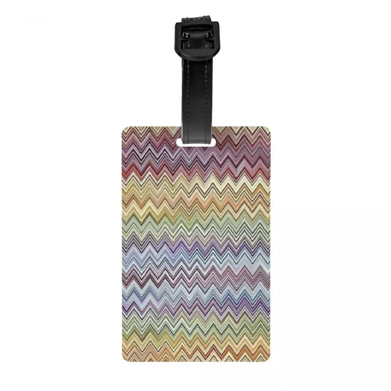 

Богемные шикарные современные зигзагообразные геометрические многоцветные бирки для багажа на заказ, личная Обложка, идентификационная этикетка