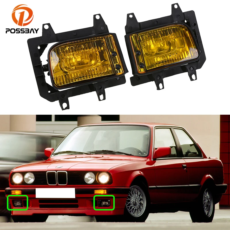 

Car Fog Lights Front Bumper Grille Lamps Yellow Shell for BMW E30 3-Series 1982 1983 1984 1985 1986 1987 Auto Exterior Parts