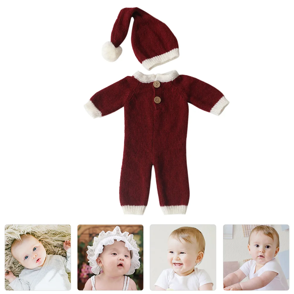 

Baby Newborn Photo Props Photography Clothes Jumpsuit Yarn Christmas Toddler Costume Hat Skirt