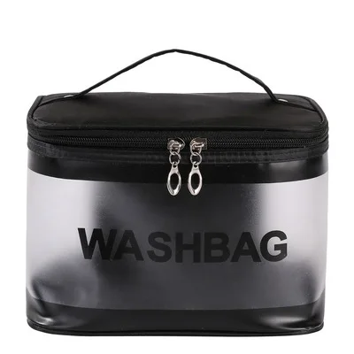 Transparent PVC Large Capacity Waterproof Cosmetic Bag Portable Women's Travel Amenity Bag Storage Bag Handbag