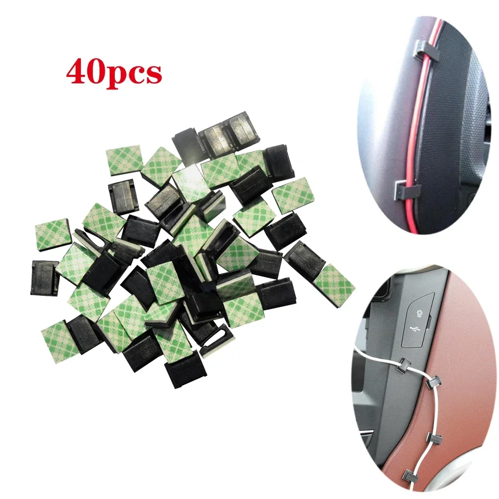 

40 шт., клейкий провод и держатель кабеля, приборная панель автомобиля, зажим для кабеля передачи данных, держатель провода, фиксирующий зажим, органайзер для проводов