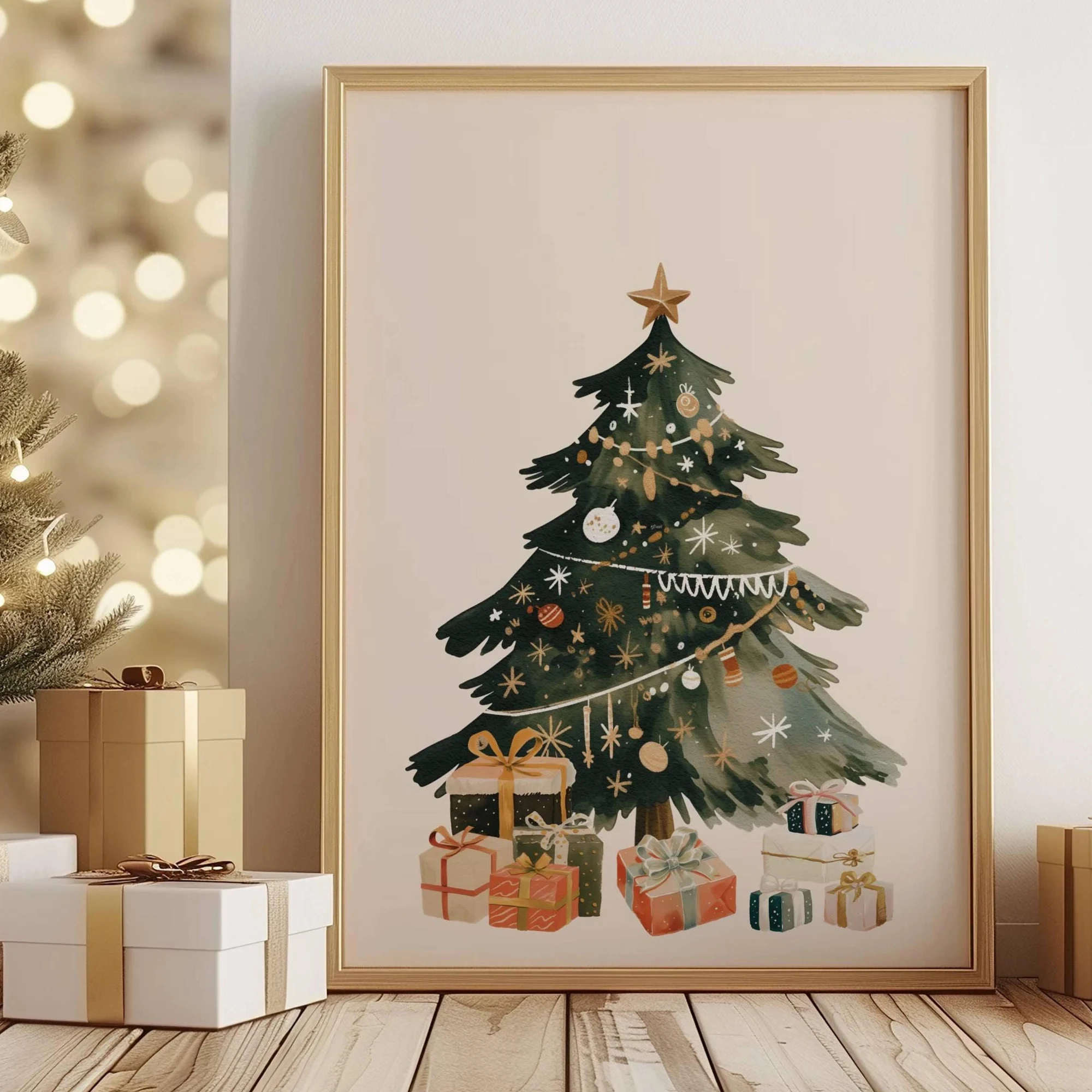 

Рождественский настенный постер на холсте