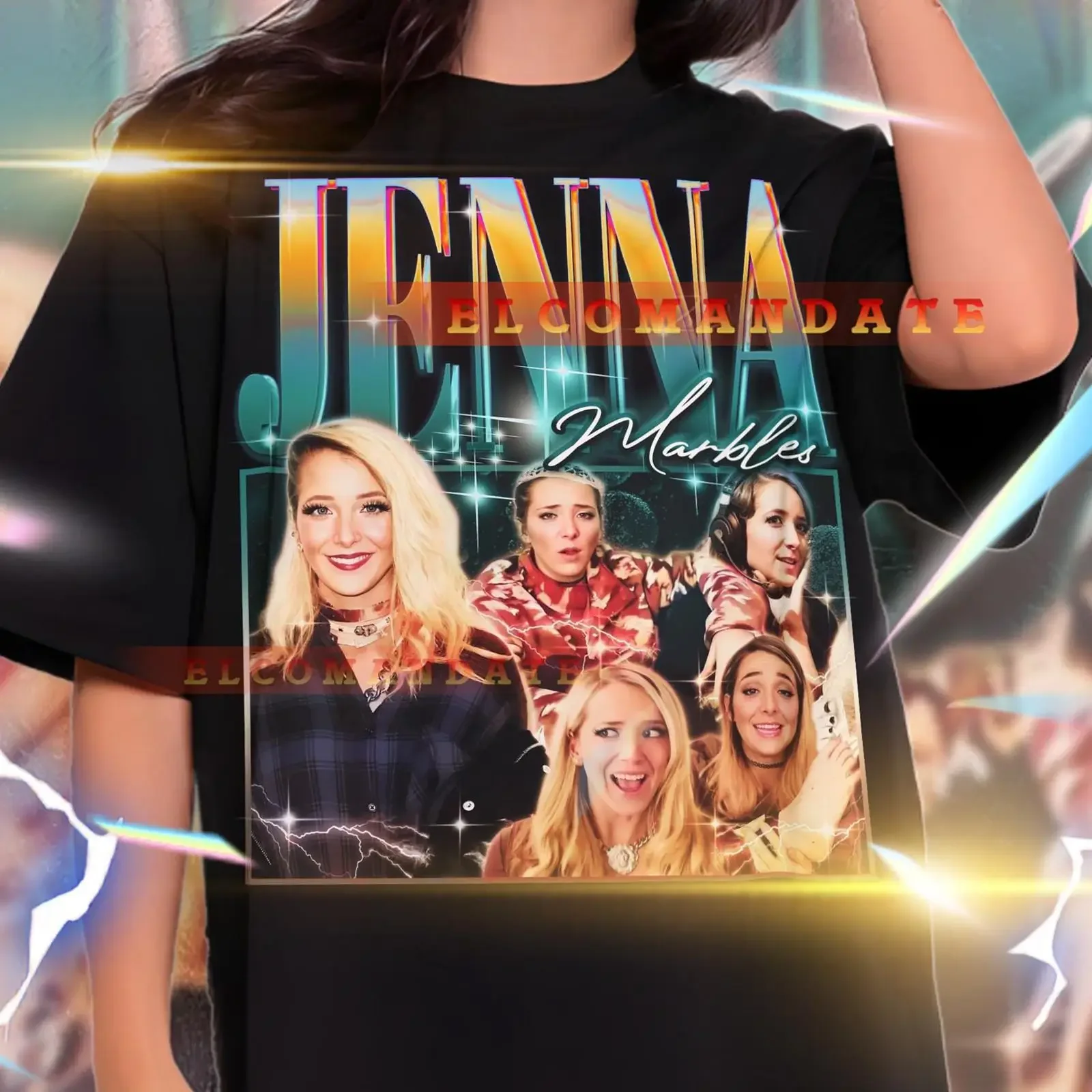 Фото Футболка JENNA MARBLES в стиле ретро, 90-е, легенда YouTube, с круглым вырезом, мерч интернет-звезды, винтажная, с эффектом потертости, мужская №1