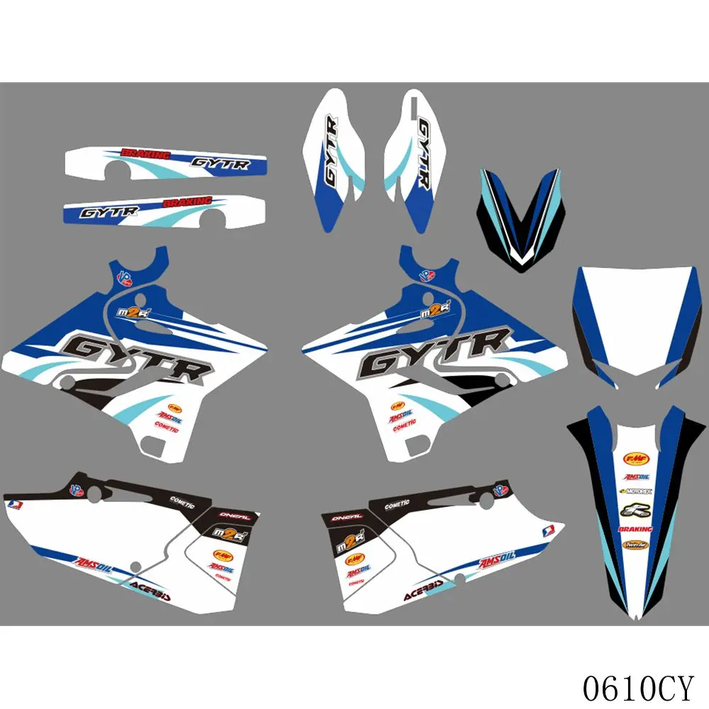

Full Graphics Decals Stickers Motorcycle Background Custom Number For YAMAHA YZ125 YZ250 YZ 125 250 2015 2016 2017 2018 2019