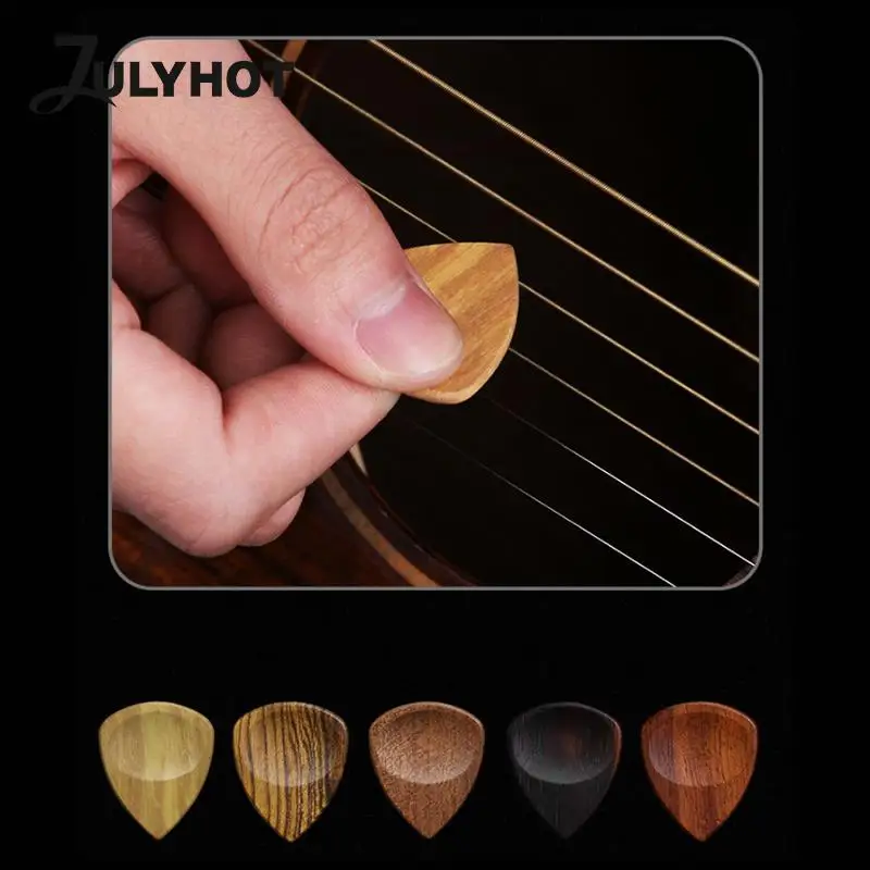 

Solid Wood Guitar Pick Bakelite Ballad Handmade Shrapnel Groove Non-slip Electric Acoustic Guitar Wooden Guitar Bass Picks