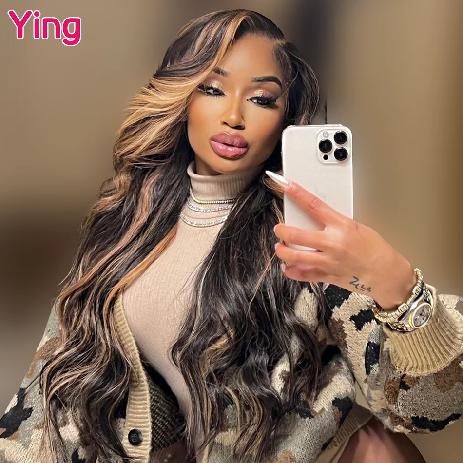 Ying Body Wave Highlight Ombe 13x4 Lace Front Wig Human Hair 13x6 Lace Front Wig PrePlucked 5x5 Transparent Lace Wig For Women