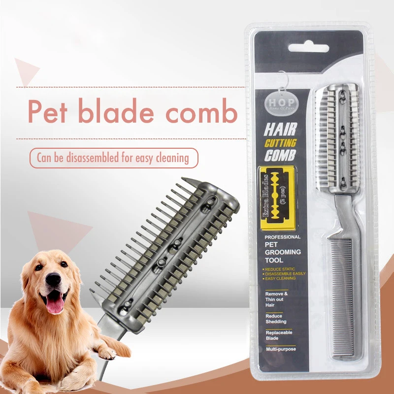 

Pet Comb Blade Comb Dog Hair Removal Comb Hair Cleaning and Grooming Comb Cat and Dog Grooming Tool Pet Grooming Dog Brush