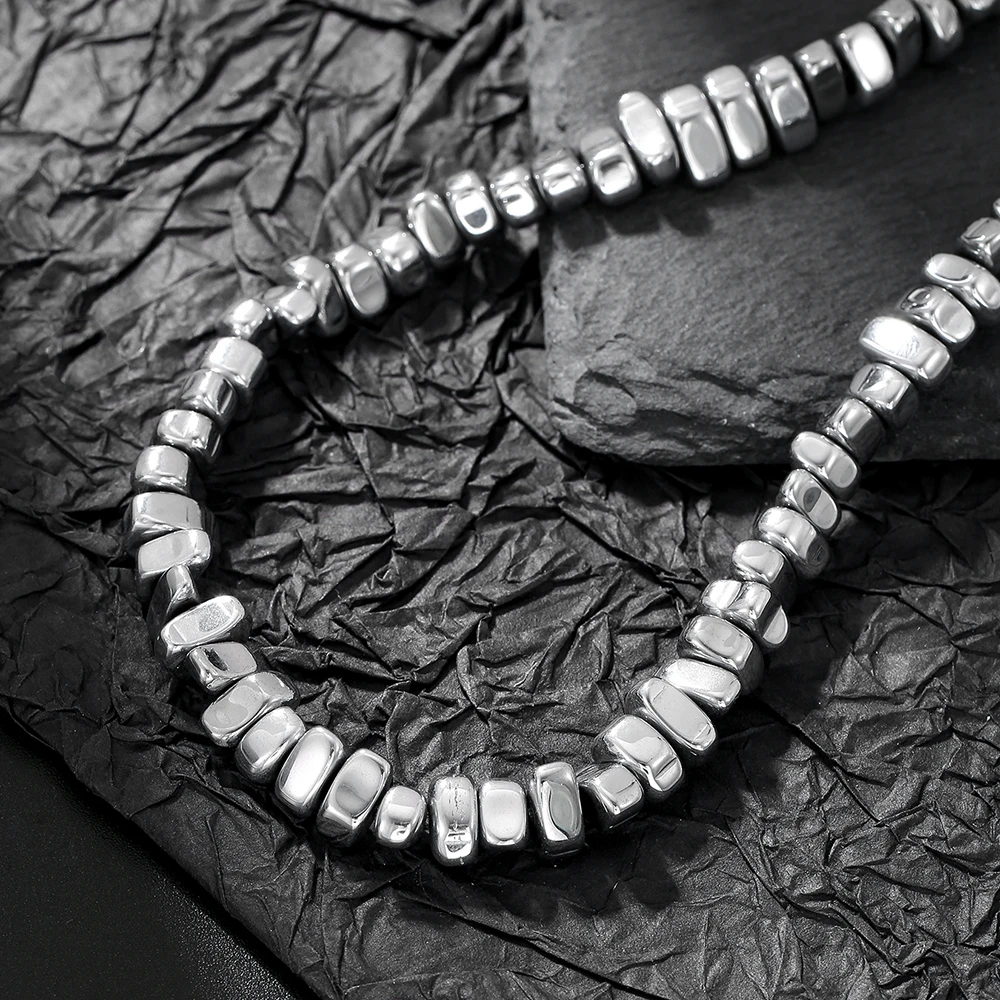 Модное нишевое дизайнерское ожерелье в стиле панк из черного Желчного Камня с