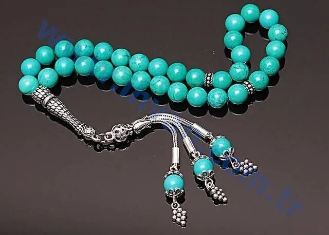 IQRAH Turquoise Stone Rosary (925 STERLING SILVER)