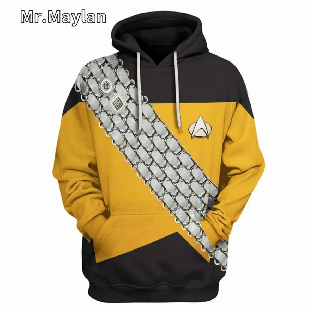 Костюм для косплея следующее поколение Worf Klingon 3D унисекс Толстовка мужская