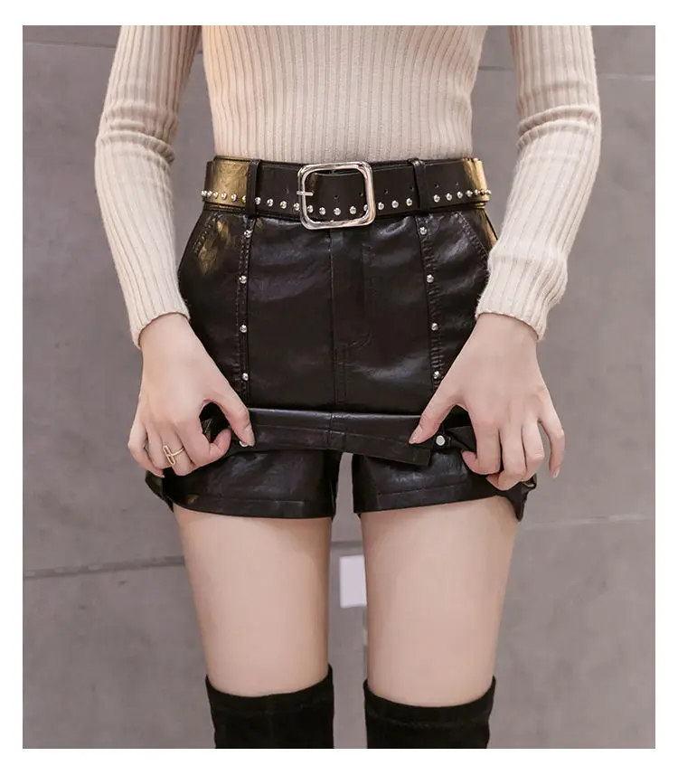 Юбка-карандаш Женская из экокожи с заклепками и высокой талией |