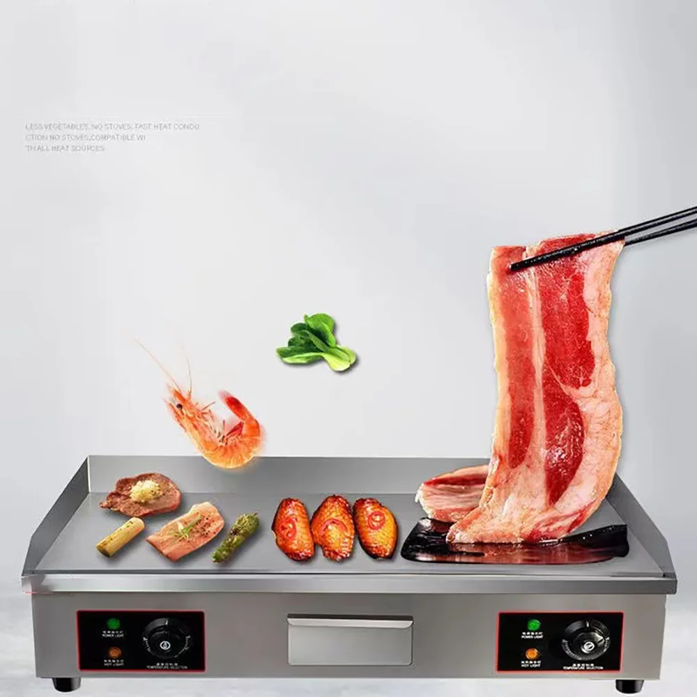 

New Commercial Electric Griddle 220V 3000W 29"Electric Countertop Griddle Non-Stick Flat Top Grill Stainless Steel Adjustable