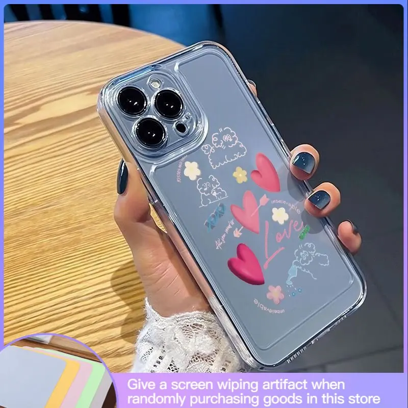 

Роскошный прозрачный креативный телефон с дизайном премиум-класса подходит для IPhone14 13 12 11 13Pro 13promax противоударный силиконовый с защитой от падения