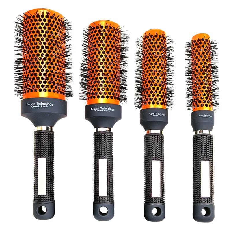 

Золотистый цилиндр, вьющиеся волосы, расческа для профессиональной укладки, гребень для гривы, теплопроводность, воздух, алюминий, расческа...