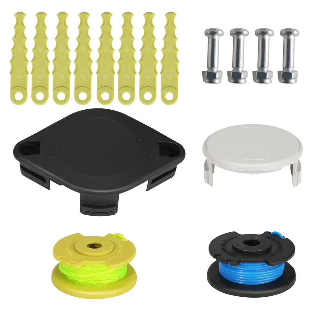 Acfhrl 2 Bladed Trimmer Head 8 Quickload Blades Spool Line Spool Cap For Ryobi Cordless Grass Trimmer Parts Garden Tools