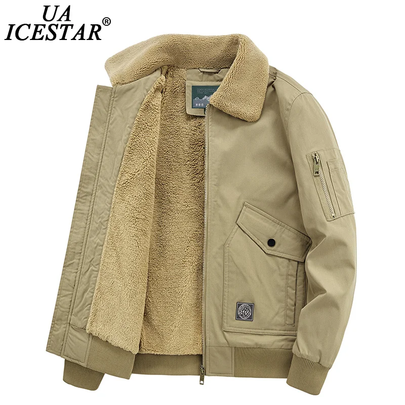 

2022 Winter New Men Jacket Brand Thicken Fleece Warm Casual Jacket Men Coat Lamb Wool Fashion Military Windbreaker Jackets Men's