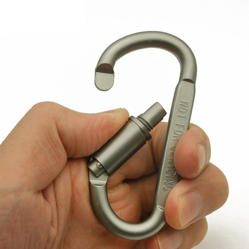 

Outdoor Carabiner D-type Metal Lock with Bolt Key Hook Small Buckle Buckle Backpack Accessories EDC Equipment Not for Clambing