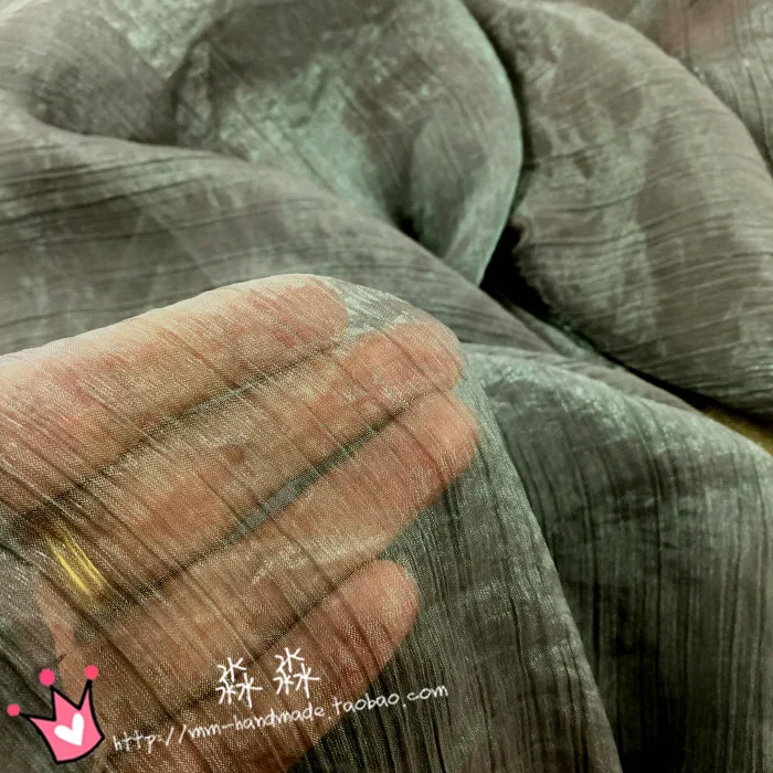 

Lace Fabric 5 Yards Transparent Thin Fabric, Dark Gray Green, Smooth, Crepe, Brocade, Silk, Wrinkled, Thin, Shiny, Chiffon