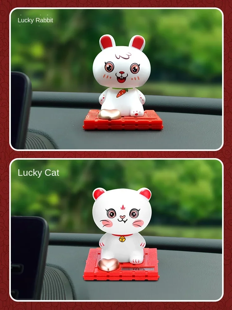 Подставка для украшения автомобиля креативная встряхивающая голова кролика