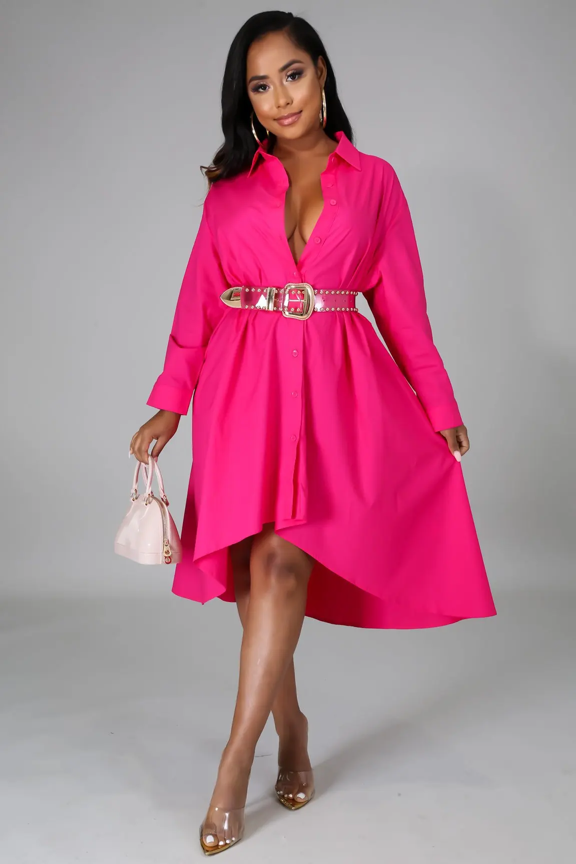 

Fashion Shirt Dress Women Summer Casual Irregular Shirt Dress Women