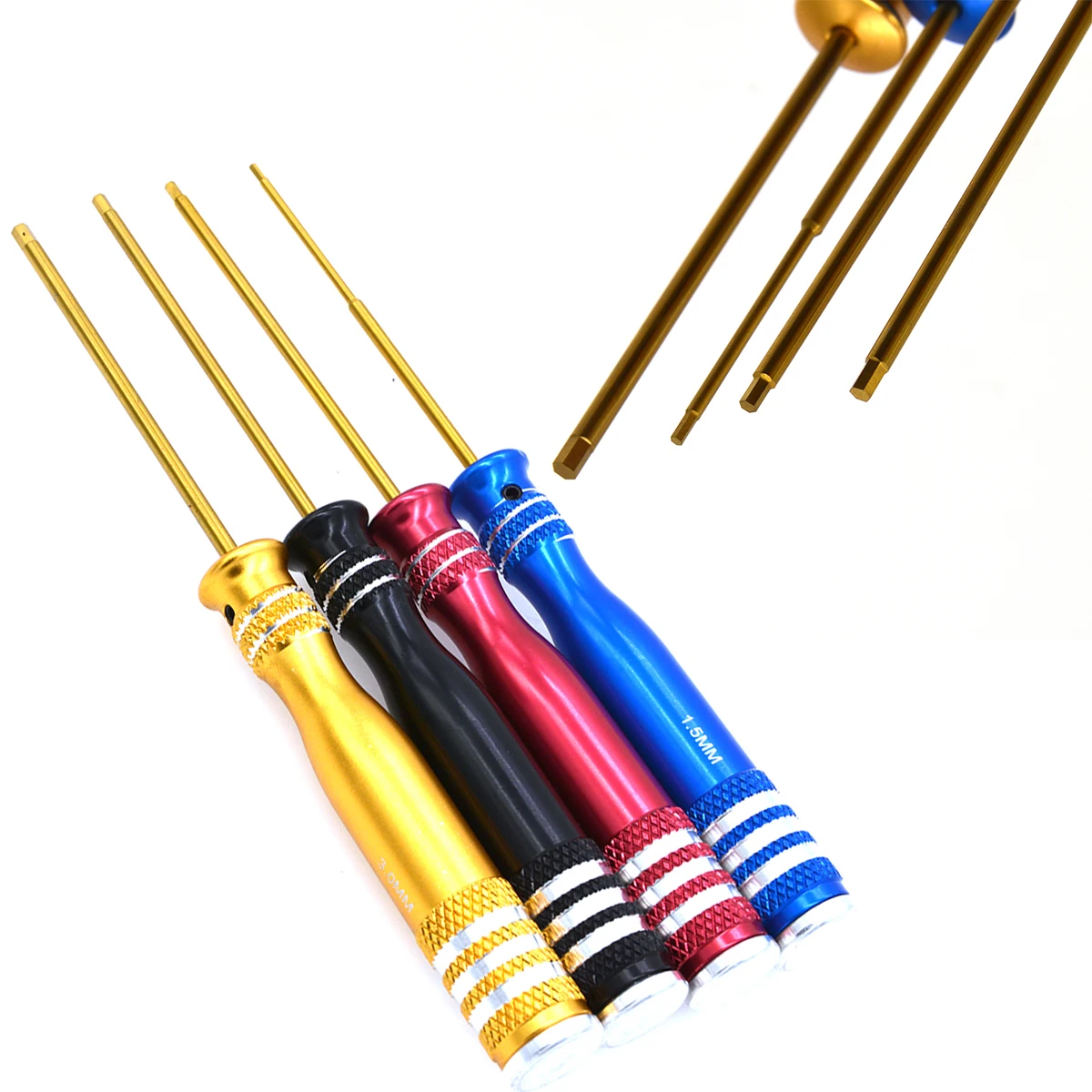

4pcs/lot 1.5mm 2.0mm 2.5mm 3.0mm Allen Key Driver Set w/ Aluminum Handle for RC Toys 1.5mm 2.0mm 2.5mm 3.0mm Allen Key Driver
