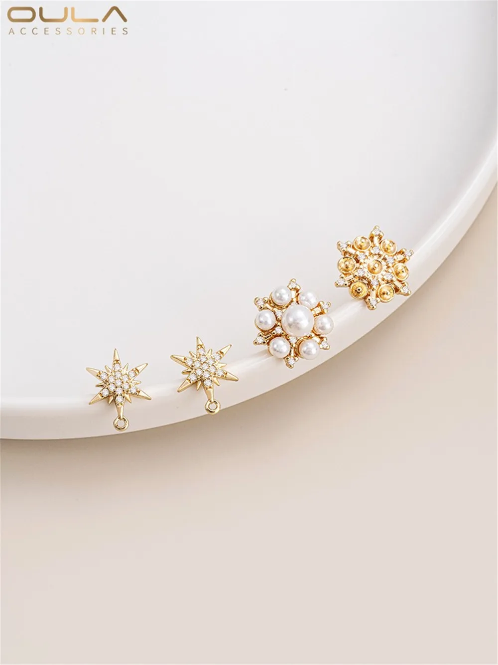 14-каратное золото с покрытием микроинсет 925 пробы циркон шестиугольная звезда