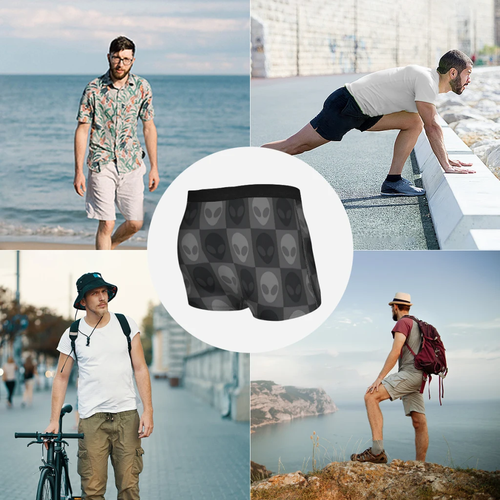 Трусы мужские в клетку дышащее нижнее белье пикантные шорты-боксеры с рисунком