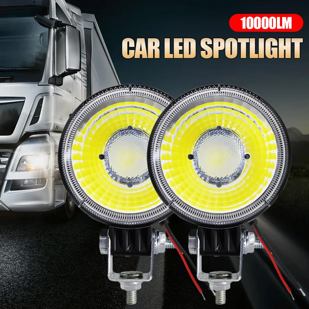 

60W LED Work Light Round LED COB Pod Light Spotlight Super Bright White Amber Running Light for Cars Motorcycles Trucks Trailers