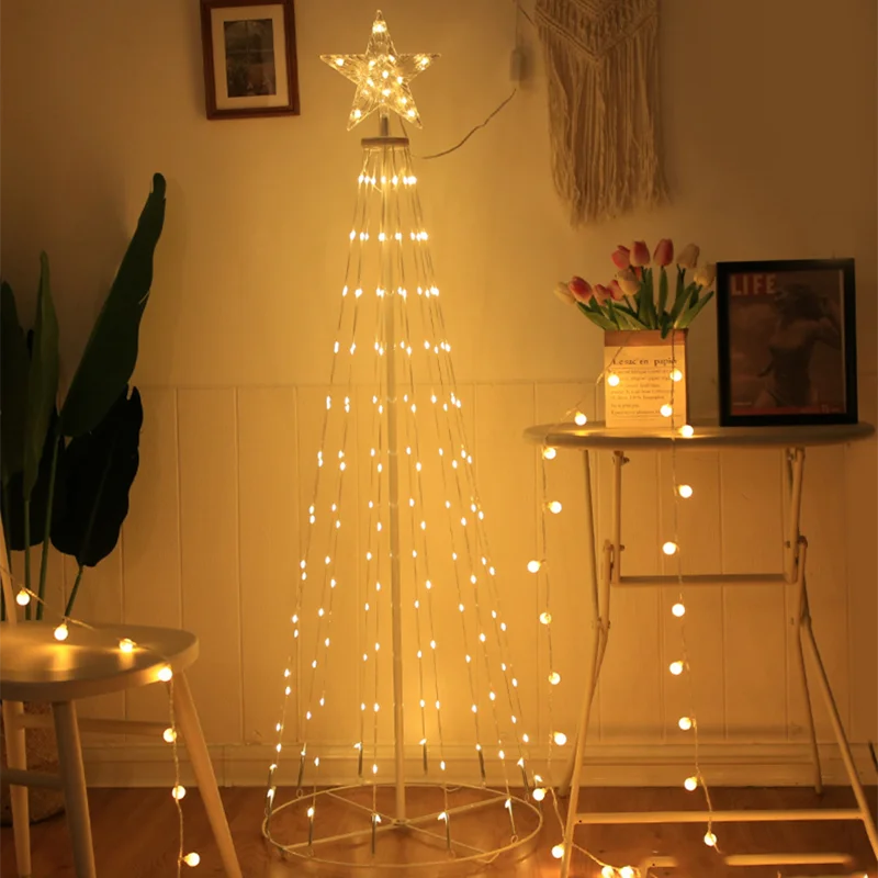 

USB/ US/EU Plug Lightshow Cone Christmas Tree LED Yard Lights Control For Christmas Outdoor Yard Garden Christmas Decorations