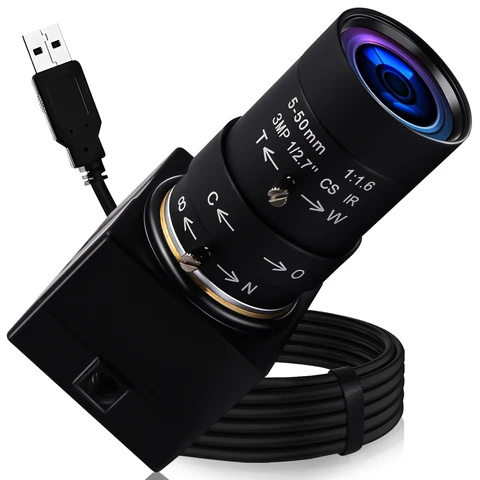 Веб-камера 2 МП Full HD CMOS OV2710, высокая скорость 30 кадров в секунду/60 кадров в секунду/120 кадров в секунду, черно-белая, монохромная, варифокальный объектив 2,8-12 мм, Usb-камера UVC