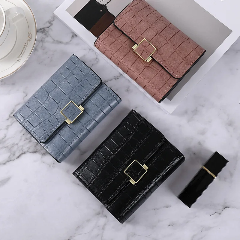 PU Leather Wallets for Women Short Purses Female Plaid Purses Card Holder Wallet Fashion Woman Small Photo Wallet Clutch Bag