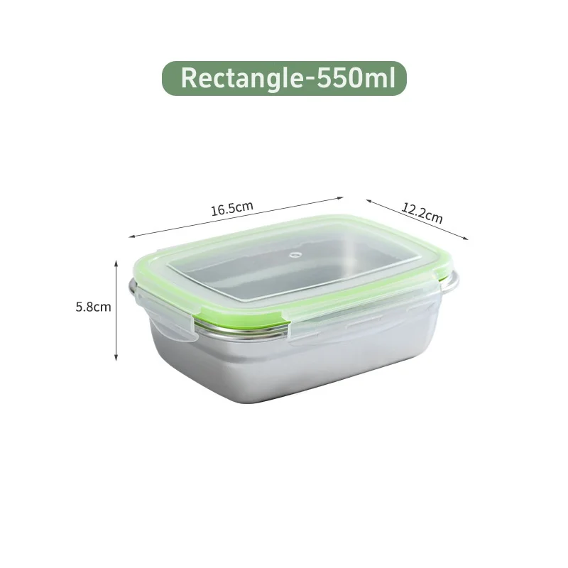 

Ланч-бокс Из Нержавеющей Стали 304, Герметичный Контейнер Для Фруктов С Крышкой, Ящик Для Хранения Макарон