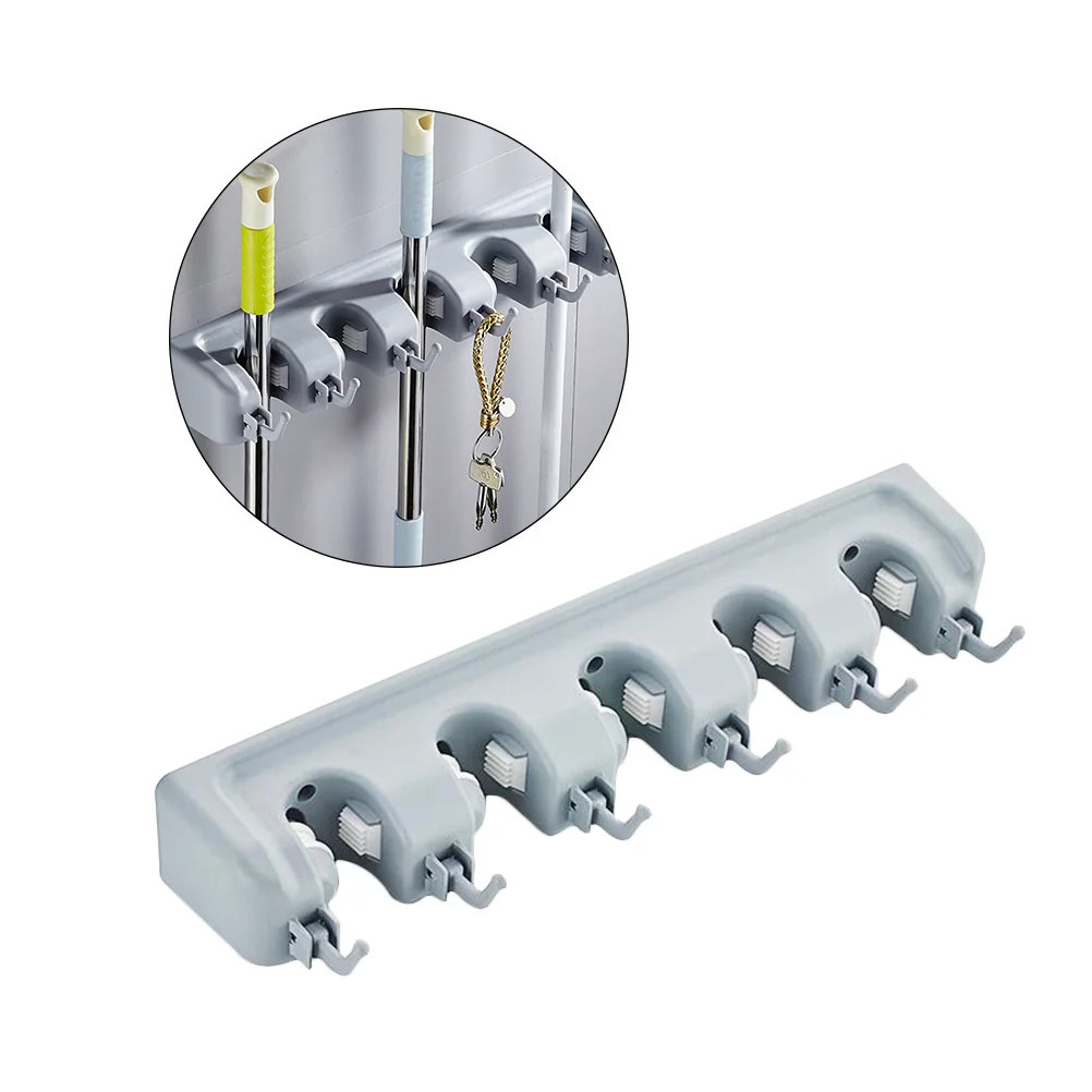 Держатель для щеток вешалка метлы подвесное крепление посуды органайзер на